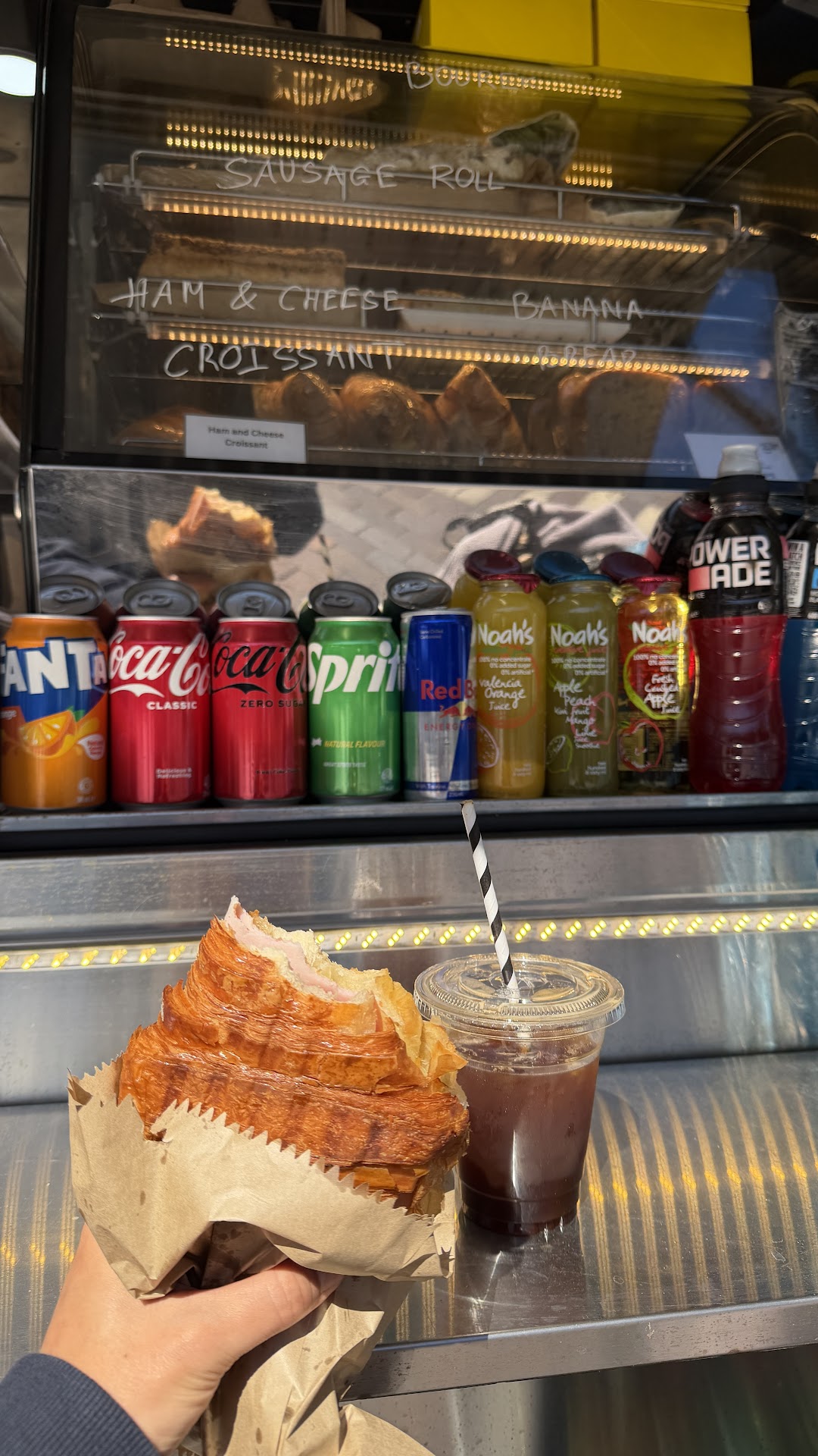 Pastry and cold drink from Bru Lane